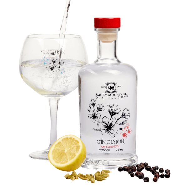 Gin Ceylon Navy Strength mit Glas