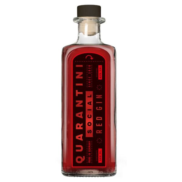 Quarantini - Social Red Gin mit Geschenkpackung
