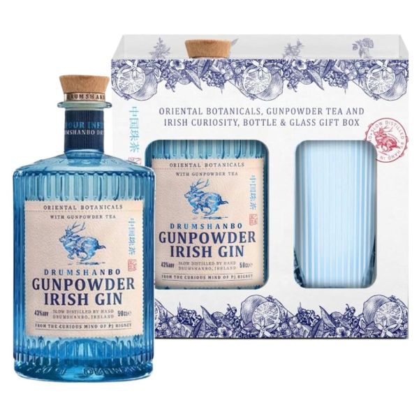 Gunpowder Irish Gin mit Geschenkverpackung und Glas 0,7l