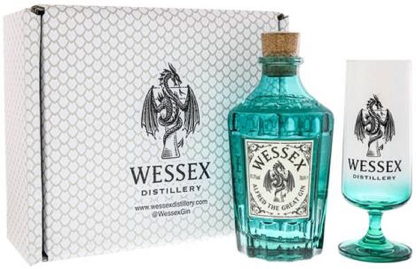 Wessex Alfred the Great Gin mit Glas in Geschenkbox